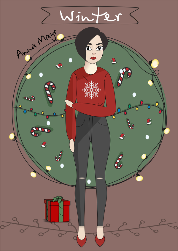 Winter art - My, Art, Winter, Presents, Corel draw