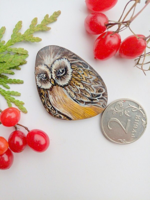 Products with the author's hand-painted on wood from the artist Lina Subbkota. - My, Raccoon, Painting, cat, Handmade, Painting, Owl, Presents, Earrings, Longpost