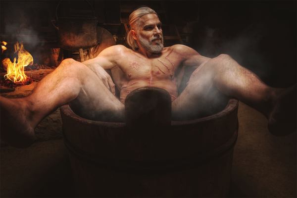 Bath procedures - Geralt of Rivia, Witcher, Cosplay, , Bathing, Ben Schamma, Bathing