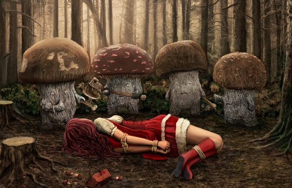 It was a strange forest... - Forest, Mushrooms