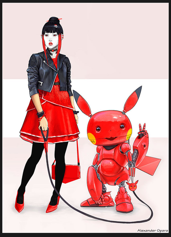 Female_cyberpunk_Robo_Pikachu - My, Girls, Photoshop, Pokemon GO, Pikachu