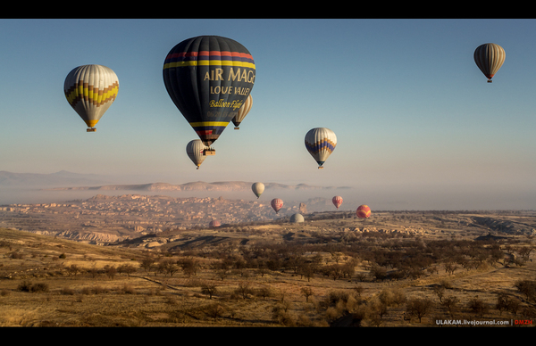 Takeoff. - My, Photo, The mountains, Morning, dawn, Fog, Turkey, Cappadocia, Ball