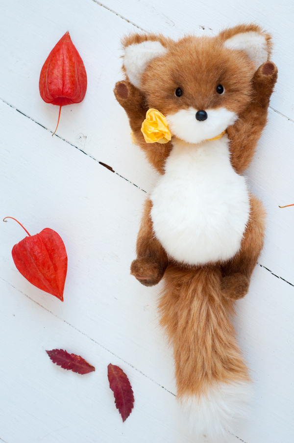 We remember autumn together with the fox - My, Creation, Handmade, Author's toy, , Teddy bear, With your own hands, 