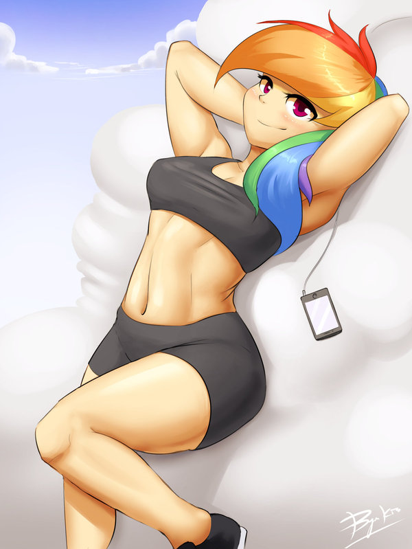 Under clear skies - Rainbow dash, Humanization, My little pony