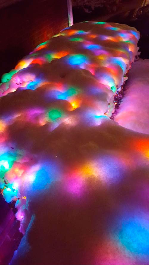 Christmas illumination under the snow - Christmas, Snow, Illuminations