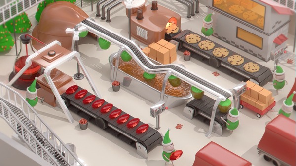 Sweet Factory - My, C4d, Corona render, Photoshop, 3D, Christmas