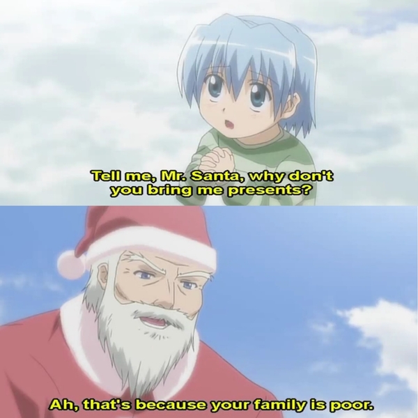 Christmas is not for everyone. - Santa Claus, Christmas, Poverty, Anime