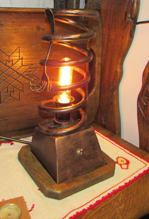 Broken spring lamp - My, Lamp, , Лампа, Loft, Crafts, Light source, Freelander, Drive, Longpost