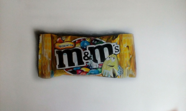 M&m's drawing/ ememdems Realistic drawing. There is also a video process of drawing all my works. I'll upload when the rating is higher) - My, M & Ms, Chocolate, Candy, Drawing, Art, Realism, , 3D graphics