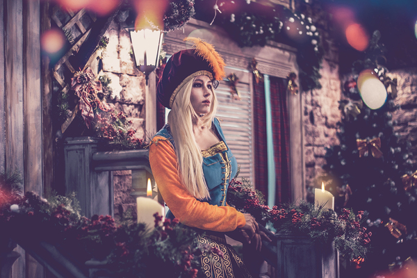New Year's cosplay on Priscilla (The Witcher 3: Wild Hunt) - My, Priscilla, Cosplay, Witcher, The Witcher 3: Wild Hunt, The Witcher 3: Wild Hunt, New Year, Christmas, Buttercup