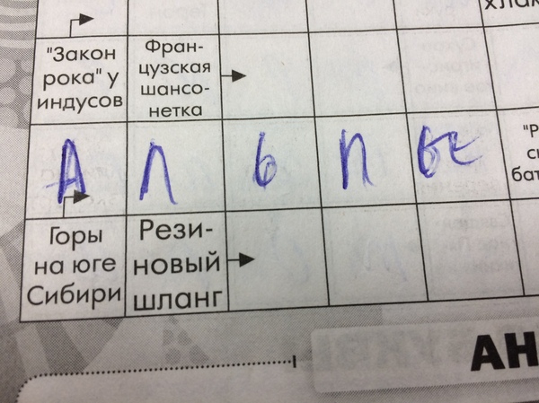 Ещё кое-что из сканворда.