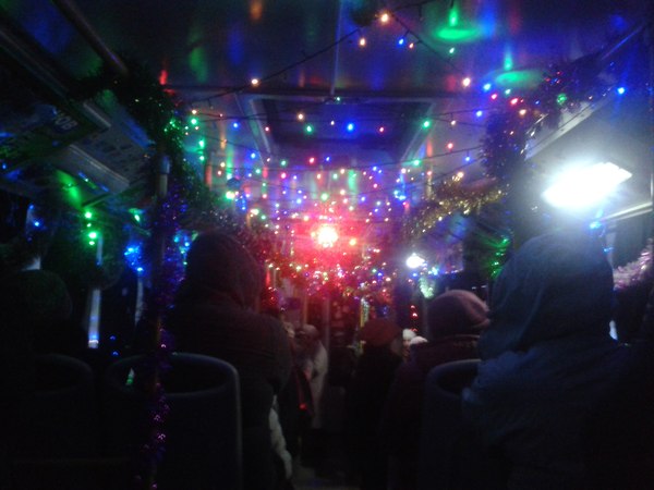 Festive bus in Kazan!) - My, New Year, Bus, Holidays, Garland