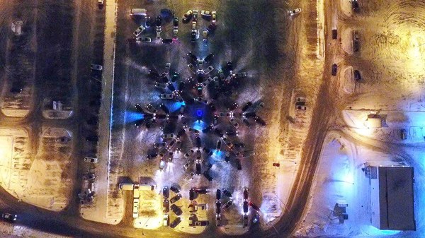 Continued... the city of Tver! Snowflake! 130 cars! - Flash mob, New Year, , Snowflake, Tver, Chelyabinsk, Kirov, Auto