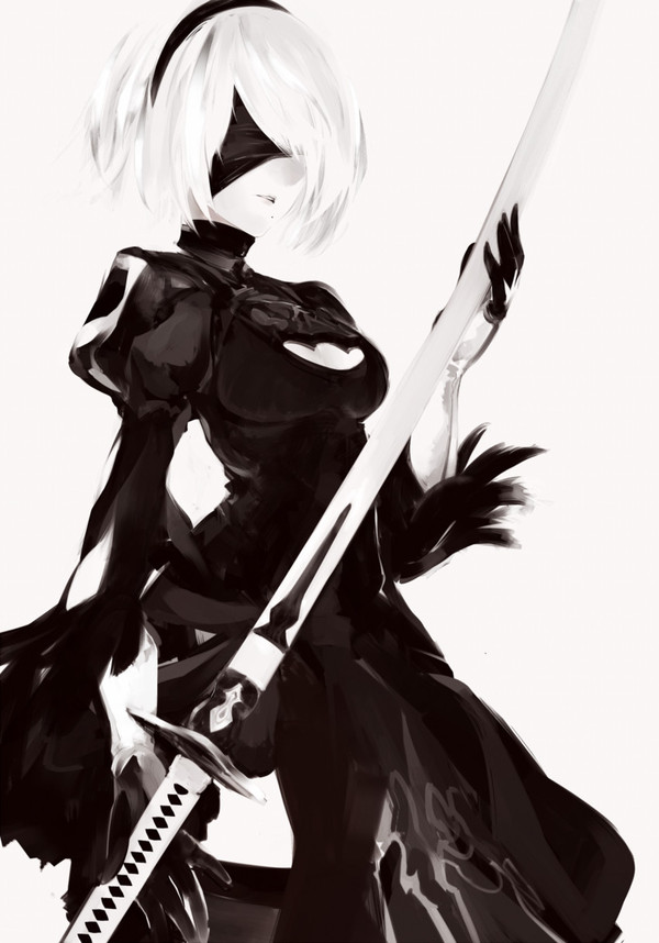 NieR:Automata - NIER Automata, Yorha unit No 2 type B, Арт, Не аниме, Anime Art