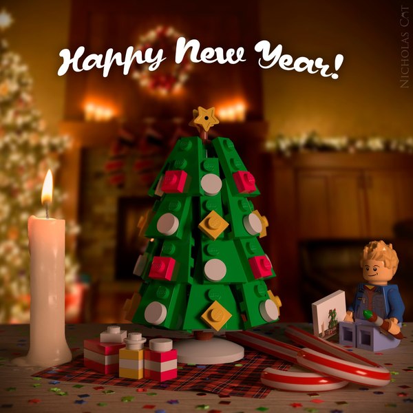 New Year's - My, Blender, Cycles, Computer graphics, Lego, Art