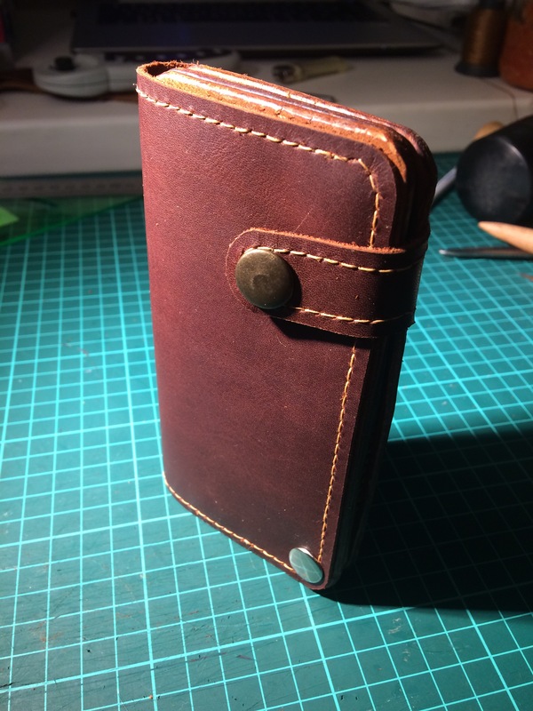 Another do-it-yourself leather cardholder. - My, My, Longpost, Leather