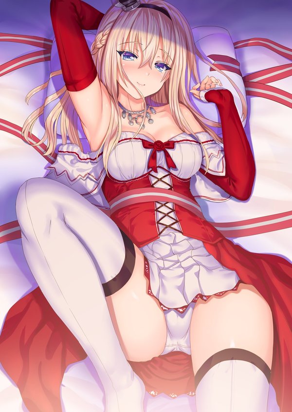 Anime art - NSFW, Anime Art, Аниме, Kantai Collection, Warspite, Панцу, Чулки