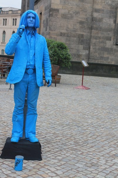 Living statue - My, Living statue, Blue, Photo, Germany, Dresden