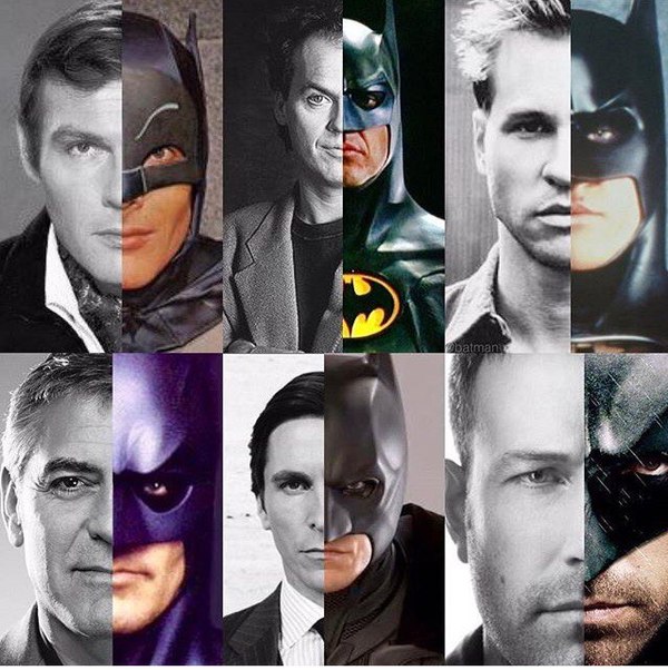 Such different people, actors, Batmans and Bruces - Batman, Actors and actresses, Dc comics, Bruce Wayne, Michael Keaton, Val Kilmer, George Clooney, Christian Bale