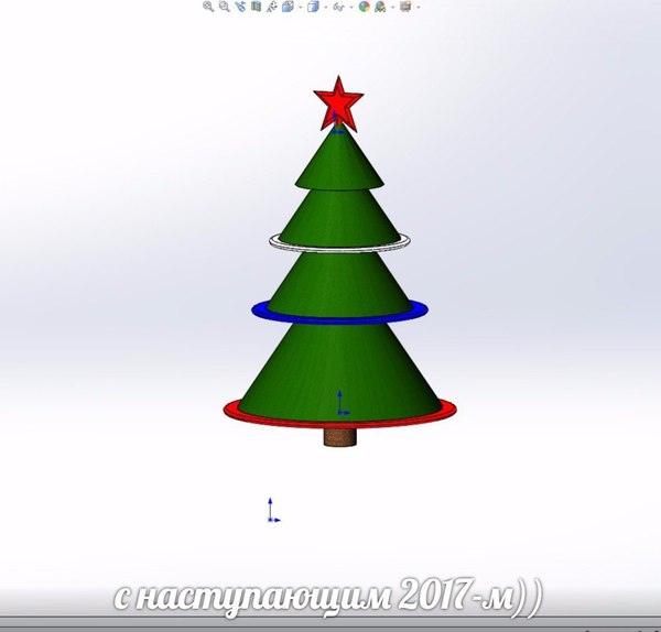 Christmas tree 3D - My, Christmas trees, Solidworks, Work