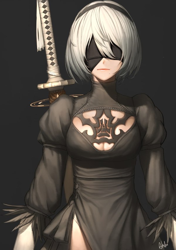 Anime Art - NIER Automata, Yorha unit No 2 type B, Games, Anime art, Anime, Not anime