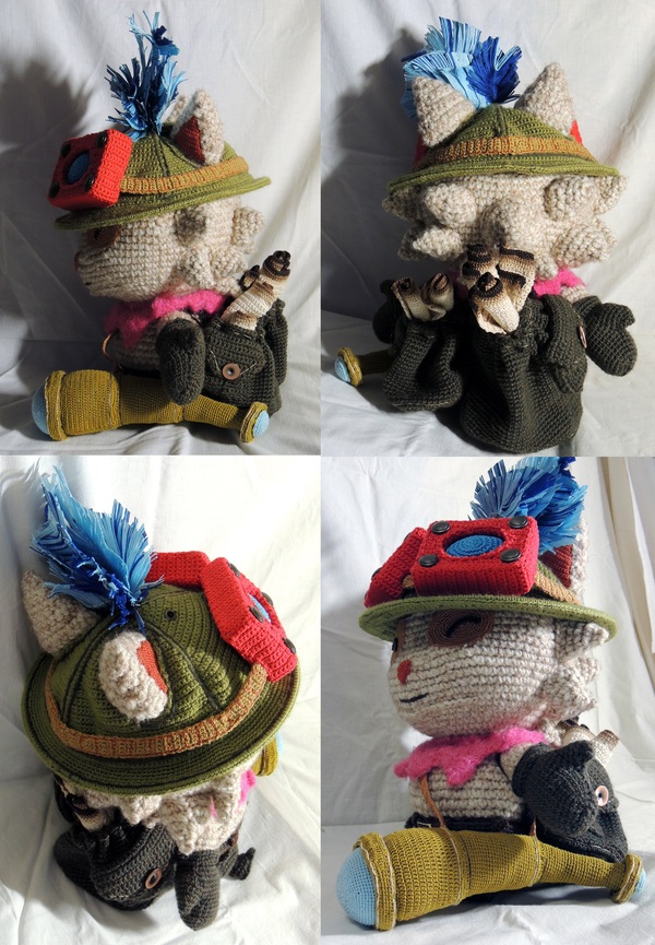 Капитан Тимо на посту или вязаный токсичный йордл!) League of Legends, Teemo, Рукоделие, Ручная работа, Вязание крючком, Длиннопост, Первый пост, Гифка