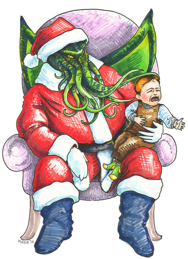 All a Happy New Year! - Cthulhu, New Year, Coming, Howard Phillips Lovecraft, Lovecraft art