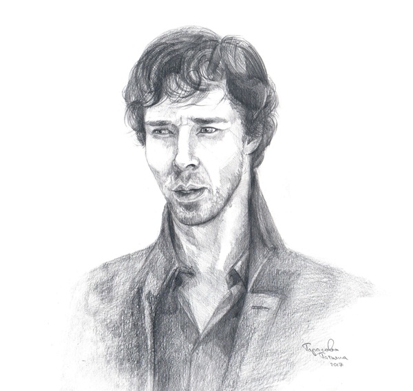 Sherlock - My, , Graphics, Drawing, Portrait, Sherlock, Sherlock Holmes