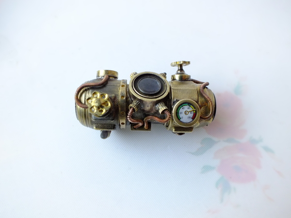 Flash drive with photo diaphragm :) - My, Steampunk flash drive, , USB, Flash drives, With your own hands, Dieselpunk, Video, Longpost