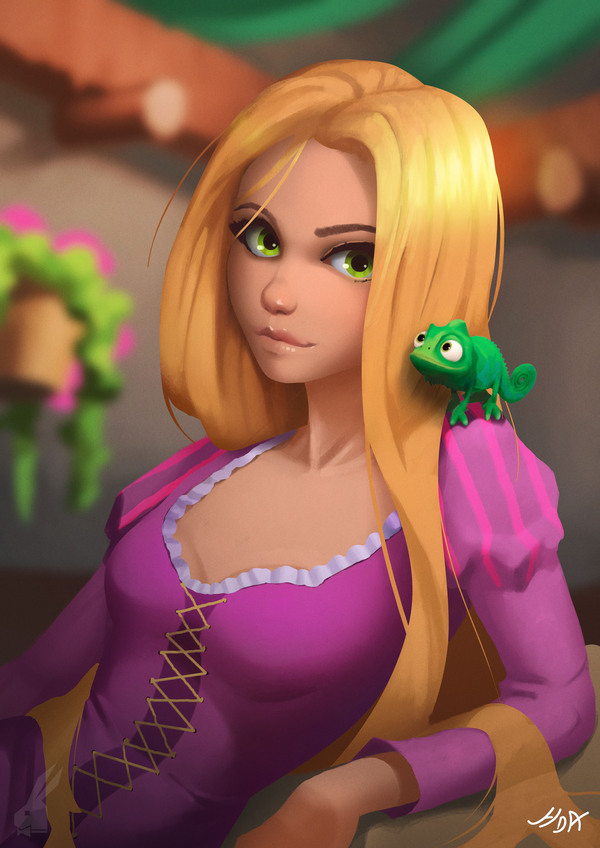 Rapunzel As a gift for pikabushnitsa sunshine123 =) - My, Art, Images, Rapunzel, Walt disney company, Rapunzel Tangled