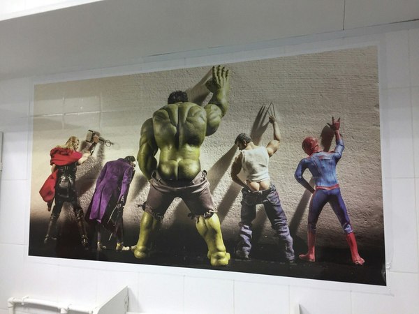 Poster in the toilet of the cinema of our city - Marvel, Comics, Hulk, Humor