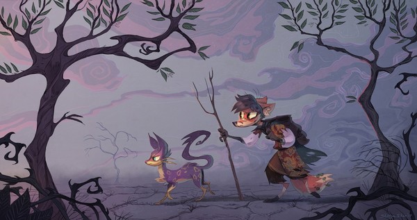 Travelers - Stasya Sher, Art, Furry, Fox, Tree