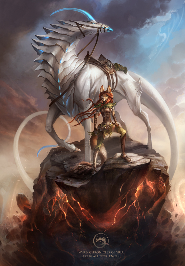 MYRE - Chronicles of Yria Cover - Alectorfencer, Art, Furry, The Dragon, Cover, Fantasy, Myre