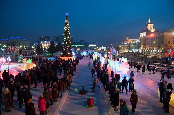 Новогодний Улан-Удэ - Улан-Удэ, Бурятия, Новый Год, Горка