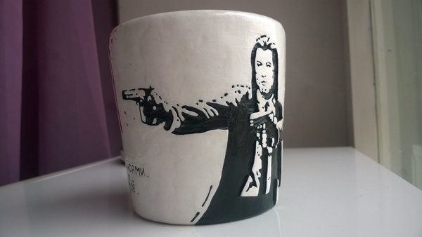 DIY mugs - My, Quentin Tarantino, Pulp Fiction, Samuel L Jackson, John Travolta, Polymer clay, Longpost