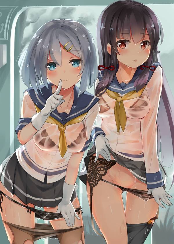 Clickable - NSFW, Anime art, Anime, Art, Kantai collection, Hamakaze, Isokaze