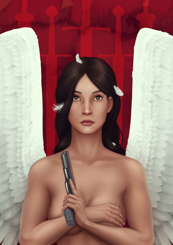 Angel - NSFW, My, Digital drawing, Photoshop