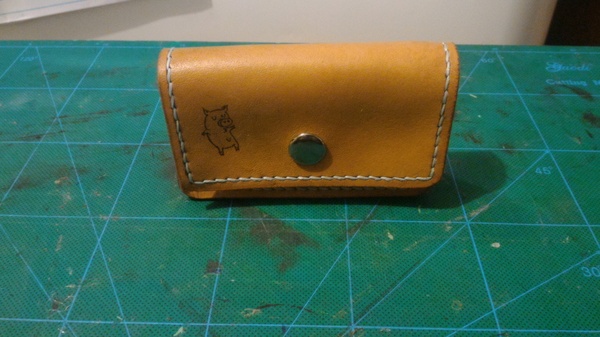 Leather business card holder - Holder, My, Handmade, Leather, Leather products