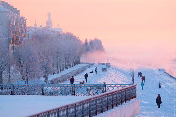 Arkhangelsk at -30 - My, Photo, freezing, Arkhangelsk, Landscape, cold, Winter, Russia, Longpost