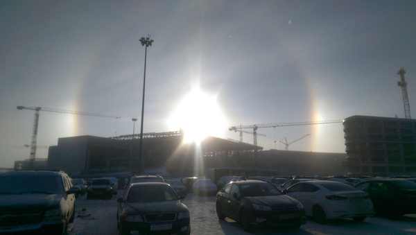 Halo in Moscow - Halo, Moscow, My, freezing