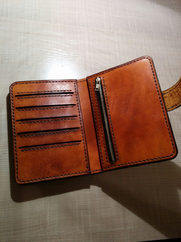 Портмоне для пикабушника. Неудачная удача Ручная работа, Изделия из кожи, Своими руками, Кошелек, Портмоне из кожи, Кожа, Кожаные изделия, Длиннопост