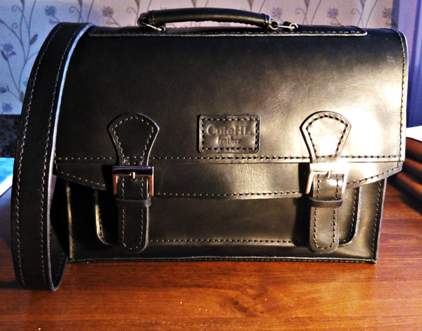 Leather bag (mini briefcase). - My, Leather products, , Leather, Handmade, , Longpost