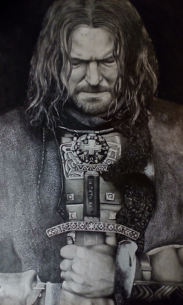 My work, pencil drawing based on the film Viking (please evaluate my work, and not write what a bad movie) - My, Викинги, Viking Cinema, Art, Drawing, Danila kozlovsky, Video
