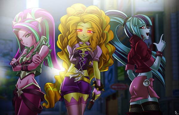 Change skin color - new art, yeah - My little pony, Dazzlings, Aria blaze, Adagio dazzle, Sonata dusk, Humanization, Mauroz