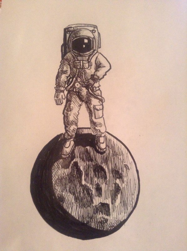 Small planet - My, Drawing, Space, Mikolart