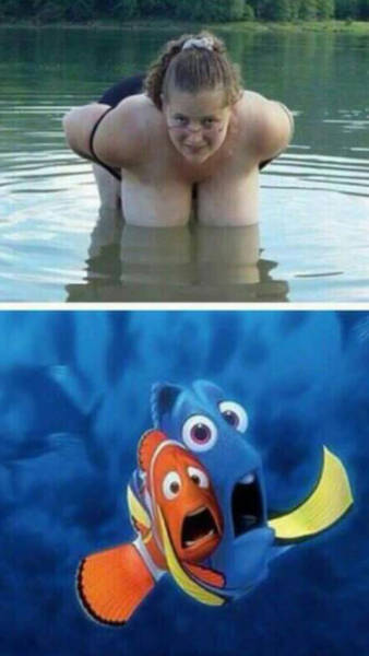 Scared - Boobs, The fright, Nemo