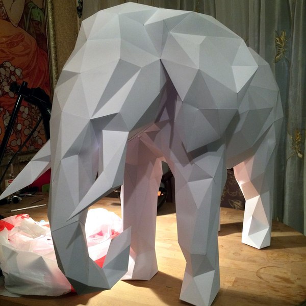 old PAPA. Elephant. Everything is simple. How to make, where to get. - My, Papercraft, Homemade, did it myself, Paper products, With your own hands, Longpost