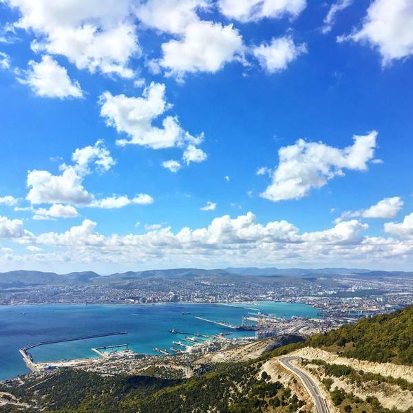 Clouds over Novorossiysk and Tsemesskaya Bay - My, Photo, Russia, Novorossiysk, , Geography