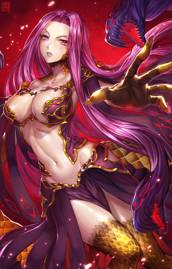 Medusa Gorgon - Аниме, Anime Art, Fate, Fate Grand Order, Gorgon, Rider, Box hotpppink, Medusa Gorgon