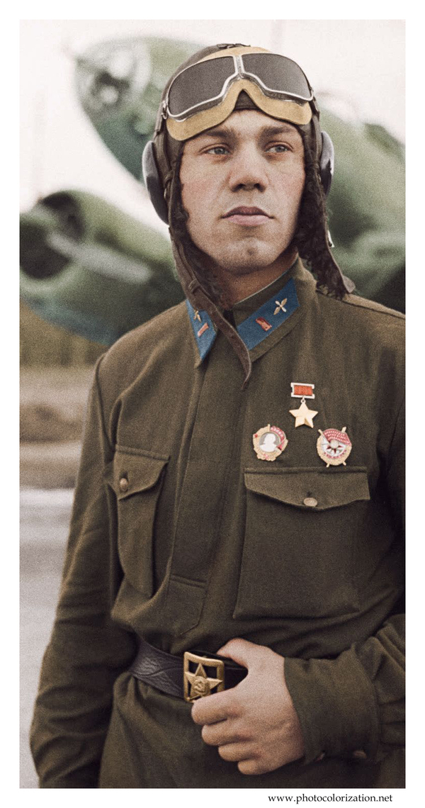 My coloration - My, Colorization, , The hero of the USSR, The Great Patriotic War, Aviation, Longpost